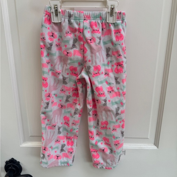 NWOT Simple Joys 4T Girls Carter's Multicolor Dog Pajama Bottoms Soft Fleece - Picture 3 of 4